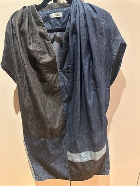A Detacher Lightweight Two-Tone Indigo Denim Chambray Dress